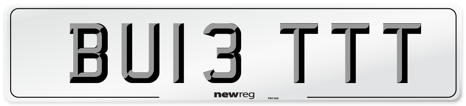 BU13 TTT Number Plate from New Reg
